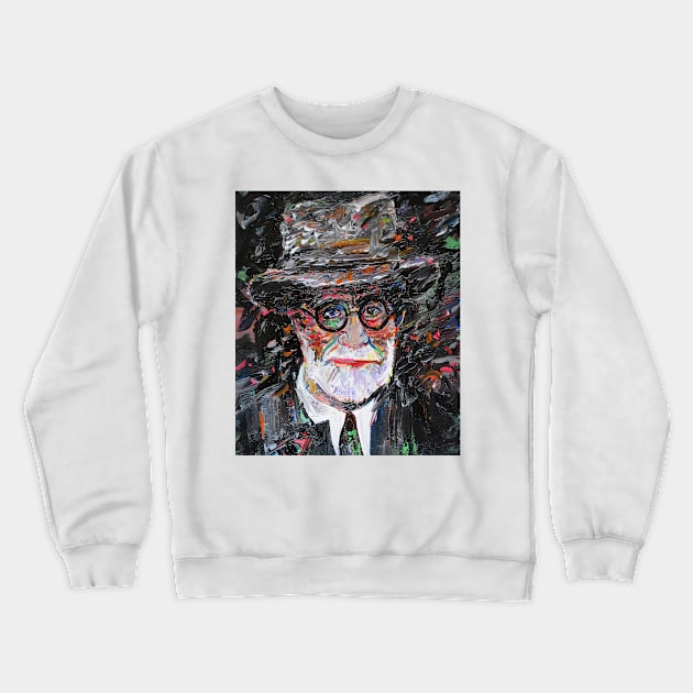 SIGMUND FREUD acrylic portrait Crewneck Sweatshirt by lautir